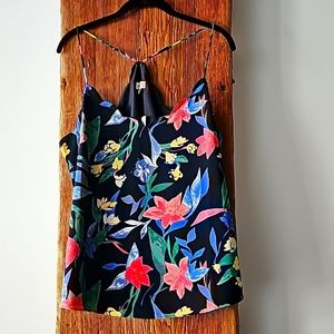 NWT J. Crew floral racer back tank cami vneck scallop edge sz 14 XL